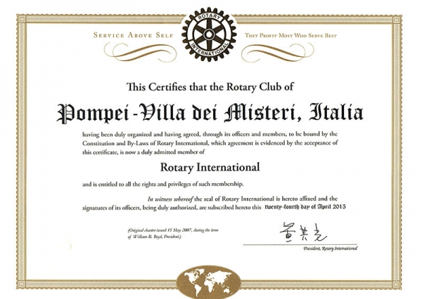 carta rotary club pompei villa dei misteri