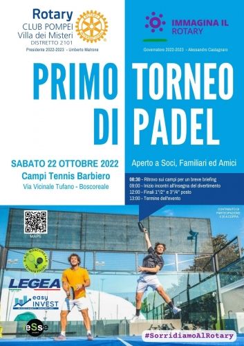 i° torneo padel 22.10.2022 locandina