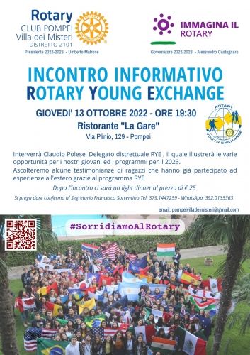 incontro rotary young exchange 13.10.22 locandina